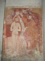 France, Drome, Saint Paul 3 Chateaux, Cathedrale, Peinture murale (3), Bapteme du Christ